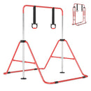 Folding Kids Gymnastics Bar with Adjustable Height – Red