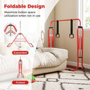 Folding Kids Gymnastics Bar with Adjustable Height – Red