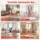 Folding Kids Gymnastics Bar with Adjustable Height – Red