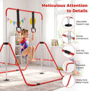 Folding Kids Gymnastics Bar with Adjustable Height – Red