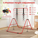 Folding Kids Gymnastics Bar with Adjustable Height – Red