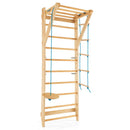 2.2m Wooden Wall Bars with Rope Ladder and Trapeze – product view