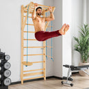 2.2m Wooden Wall Bars with Rope Ladder and Trapeze – product view