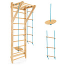 2.2m Wooden Wall Bars with Rope Ladder and Trapeze – product view