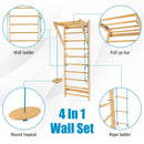 2.2m Wooden Wall Bars with Rope Ladder and Trapeze – product view
