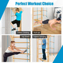 2.2m Wooden Wall Bars with Rope Ladder and Trapeze – product view