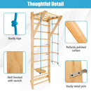 2.2m Wooden Wall Bars with Rope Ladder and Trapeze – product view