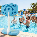 2-in-1 Pool Basketball and Volleyball Set – Blue + White + Yellow