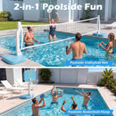 2-in-1 Pool Basketball and Volleyball Set – Blue + White + Yellow