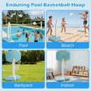 2-in-1 Pool Basketball and Volleyball Set – Blue + White + Yellow
