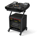Two-Layer 9U Audio Equipment Rack with Lockable Wheels – Black