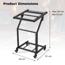 Two-Layer 9U Audio Equipment Rack with Lockable Wheels – Black