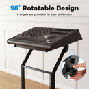 Two-Layer 9U Audio Equipment Rack with Lockable Wheels – Black