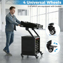 Two-Layer 9U Audio Equipment Rack with Lockable Wheels – Black