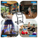 Two-Layer 9U Audio Equipment Rack with Lockable Wheels – Black