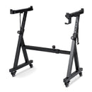 Adjustable Keyboard Stand with Wheels and Clamps – Black