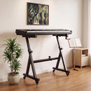 Adjustable Keyboard Stand with Wheels and Clamps – Black