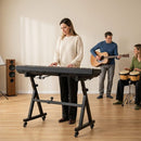 Adjustable Keyboard Stand with Wheels and Clamps – Black