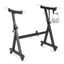 Adjustable Keyboard Stand with Wheels and Clamps – Black