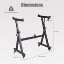 Adjustable Keyboard Stand with Wheels and Clamps – Black