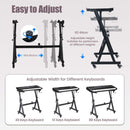 Adjustable Keyboard Stand with Wheels and Clamps – Black