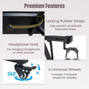 Adjustable Keyboard Stand with Wheels and Clamps – Black