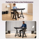 Adjustable Keyboard Stand with Wheels and Clamps – Black