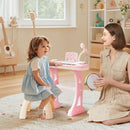 Kids Electronic Piano with Stool and Music Score – Pink