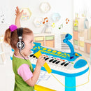 31-Key Kids Keyboard with Round Stool – Blue