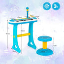 31-Key Kids Keyboard with Round Stool – Blue