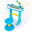 31-Key Kids Keyboard with Round Stool – Blue