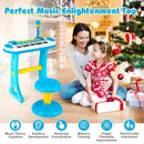 31-Key Kids Keyboard with Round Stool – Blue