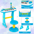 31-Key Kids Keyboard with Round Stool – Blue