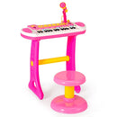 31-Key Kids Keyboard with Round Stool – Pink