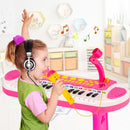 31-Key Kids Keyboard with Round Stool – Pink