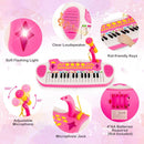 31-Key Kids Keyboard with Round Stool – Pink