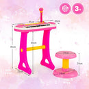 31-Key Kids Keyboard with Round Stool – Pink