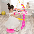 31-Key Kids Keyboard with Round Stool – Pink