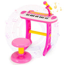 31-Key Kids Keyboard with Round Stool – Pink
