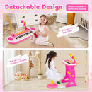 31-Key Kids Keyboard with Round Stool – Pink