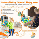 Kids Pretend Driving Station with Steering Wheel and Stool – product view