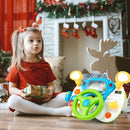 Kids Pretend Driving Station with Steering Wheel and Stool – product view
