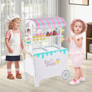 Wooden Ice Cream Cart with Canopy and 12 Play Treats – Multicolour
