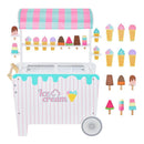 Wooden Ice Cream Cart with Canopy and 12 Play Treats – Multicolour