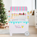 Wooden Ice Cream Cart with Canopy and 12 Play Treats – Multicolour