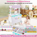 Wooden Ice Cream Cart with Canopy and 12 Play Treats – Multicolour