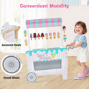 Wooden Ice Cream Cart with Canopy and 12 Play Treats – Multicolour