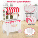 Wooden Ice Cream Cart with Canopy and 12 Play Treats – Red
