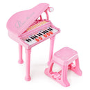 31-Key Kids Piano with Stool and Microphone – Pink