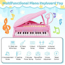 31-Key Kids Piano with Stool and Microphone – Pink